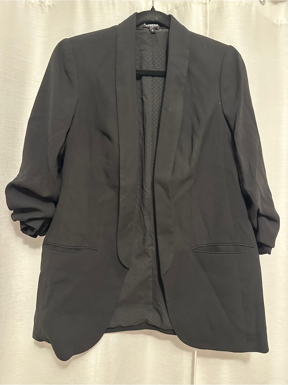 Express Black Draped Open Blazer